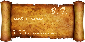 Bekő Tihamér névjegykártya